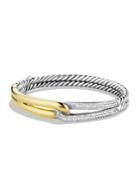 David Yurman Labyrinth Single-loop Bracelet With Diamonds And Gold