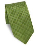 Charvet Green Diamond Print Silk Tie