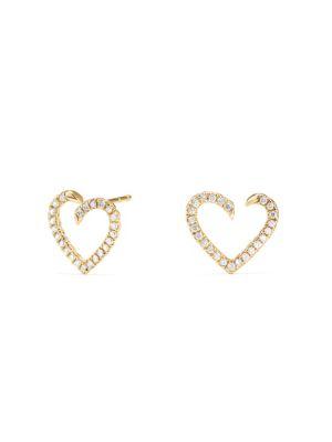 David Yurman 18k Gold & Diamond Heart Wrap Earrings