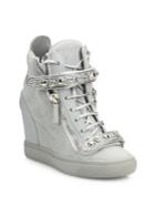 Giuseppe Zanotti Giuseppe For Jennifer Lopez 75 Double-zip Crystal-strap Suede Wedge Sneakers