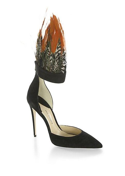 Paul Andrew Limited-edition Pasare Feather & Suede D'orsay Pumps