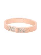 Michael Kors Modern Brilliance Crystal Hinged Bangle Bracelet/rose Goldtone