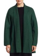 Eileen Fisher, Plus Size Boiled Wool Hi Collar Jacket