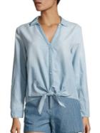 Joie Soft Joie Crysta Chambray Tie-front Blouse