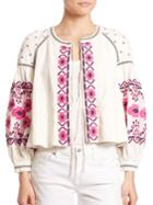 Free People Embroidered Swingy Jacket