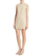 Alice + Olivia Clyde Metallic Lace Shift Dress