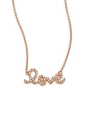 Sydney Evan Love Diamond & 14k Rose Gold Necklace