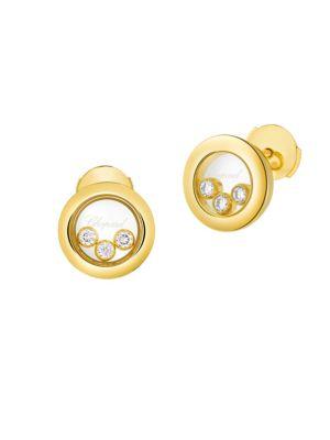 Chopard Happy Diamonds 18k Yellow Gold Stud Earrings