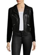 Veda Puzzle Velvet And Leather Jacket
