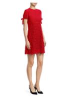 Valentino Bow-sleeve Virgin Wool & Silk Lace A-line Dress