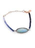 Meira T Milky Aquamarine, Sapphire, Diamond & 14k Rose Gold Gradient Beaded Bracelet