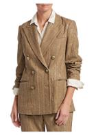 Brunello Cucinelli Cotton & Linen Sequin Suit Jacket