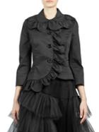Simone Rocha Scallop Frilled Fitted Jacket