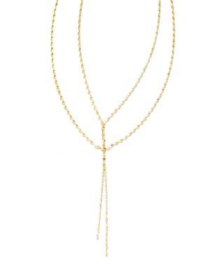 Lana Jewelry Long Mega Blake 14k Yellow Gold Lariat Necklace