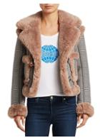 Opening Ceremony Reversible Houndstooth & Faux-fur Jacket