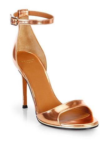Givenchy Metallic Leather Ankle-strap Sandals