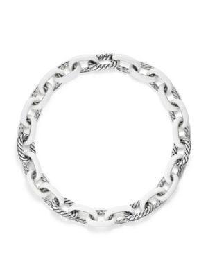 David Yurman Madison Chain Sterling Silver Enamel Necklace