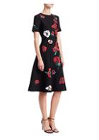 Carolina Herrera Knit Floral Cocktail Dress