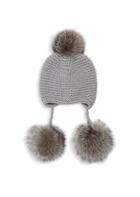 Inverni Monnalisa Double Triple Fox Fur Pom Pom Cashmere Hat