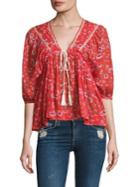 Free People Never A Dull Moment Peasant Blouse