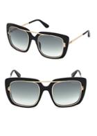 Tom Ford Eyewear Marissa Black Square Sunglasses/52mm