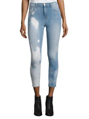J Brand Alana Bleached High-rise Cropped Skinny Jeans/downpour
