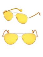 Moncler Ml 0056 Yellow Aviator Sunglasses/57mm