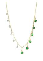 Meira T 14k Yellow Gold, 14k White Gold & Emerald Diamond Charm Necklace