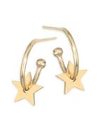 Zoe Chicco 14k Yellow Gold Star Hoops