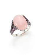John Hardy Classic Chain Batu Pink Opal, Light Pink Sapphire & Sterling Silver Ring