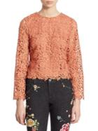 Alice + Olivia Pasha Bell Sleeve Lace Top