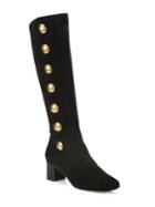 Chloe Orlando Tall Studded Suede Block Heel Boots