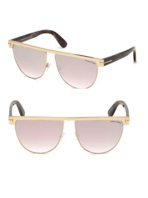 Tom Ford Eyewear 60mm Stephanie Shiny Rose Gold Sunglasses