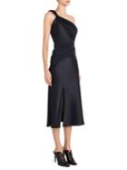 Versace Envers Satin Twist-detail One-shoulder Dress