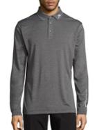 J. Lindeberg Golf Heathered Long Sleeve Golf Polo Shirt
