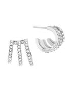 Michael Kors Modern Brilliance Crystal Pave Huggie Earrings/silvertone