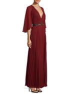 Laundry By Shelli Segal Cape Chiffon Pleated Gown