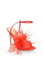 Gianvito Rossi Satin & Feather Ankle-strap Pumps