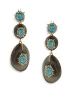 Alexis Bittar Opalescent Crystal & Turquoise Drop Earrings