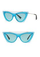 Valentino Garavani Va4041 Solid Blue 53mm Cat Eye Sunglasses