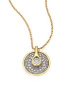 Pleve Opus Diamond & 18k Yellow Gold Round Pendant Necklace