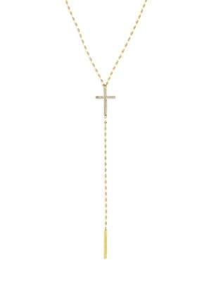 Lana Jewelry Flawless Diamond & 14k Yellow Gold Crossary Lariat Necklace