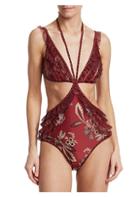 Zimmermann Juno Cut Out Ruffle Floral & Polka Dot One-piece Swimsuit