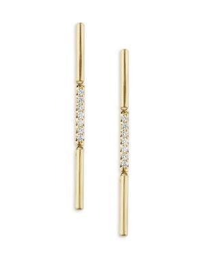 Carelle Moderne Diamond & 18k Yellow Gold Stick Earrings
