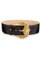 Versace Leather Wide Buckle Belt
