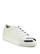 Louis Leeman Lace-up Textured Leather Sneakers