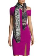 Yigal Azrouel Leopard Cashmere Scarf