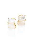 Ippolita Rock Candy Clear Quartz, Mother-of-pearl & 18k Yellow Goldrectangular Stud Earrings