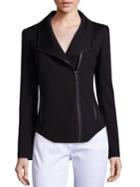 St. John Leather-trim Milano Knit Jacket