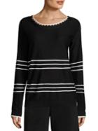 St. John Striped Wool-blend Sweater